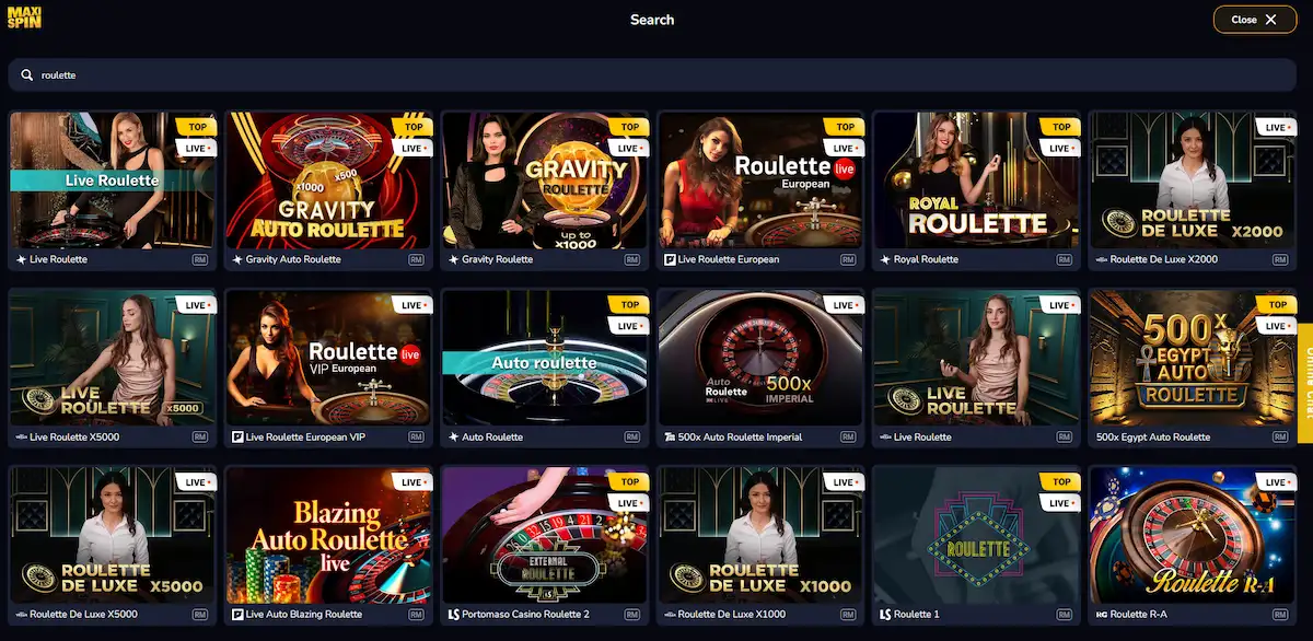 Maxispin Lightning Roulette live table with random multipliers